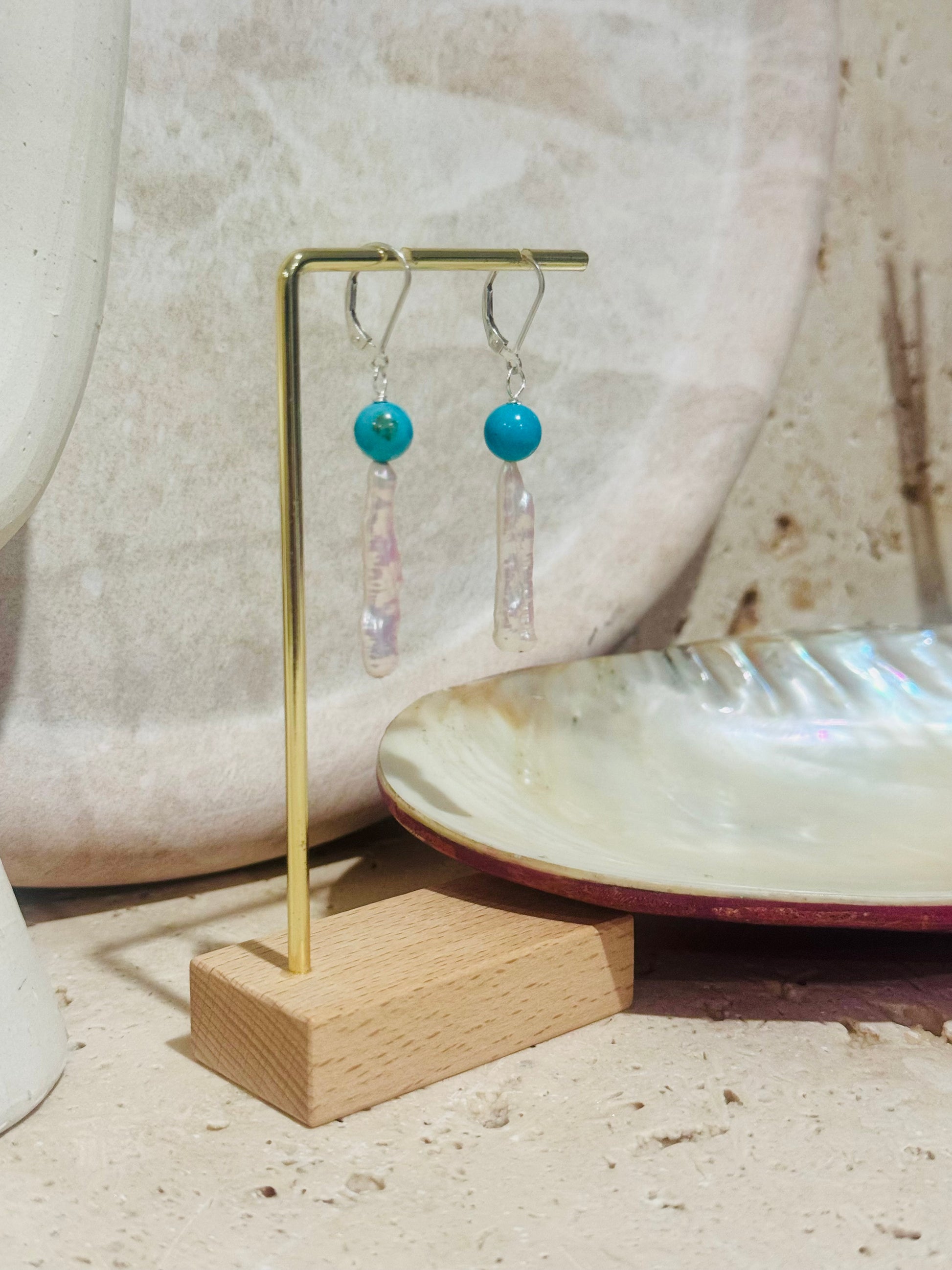 Biwa + Turquoise Earrings