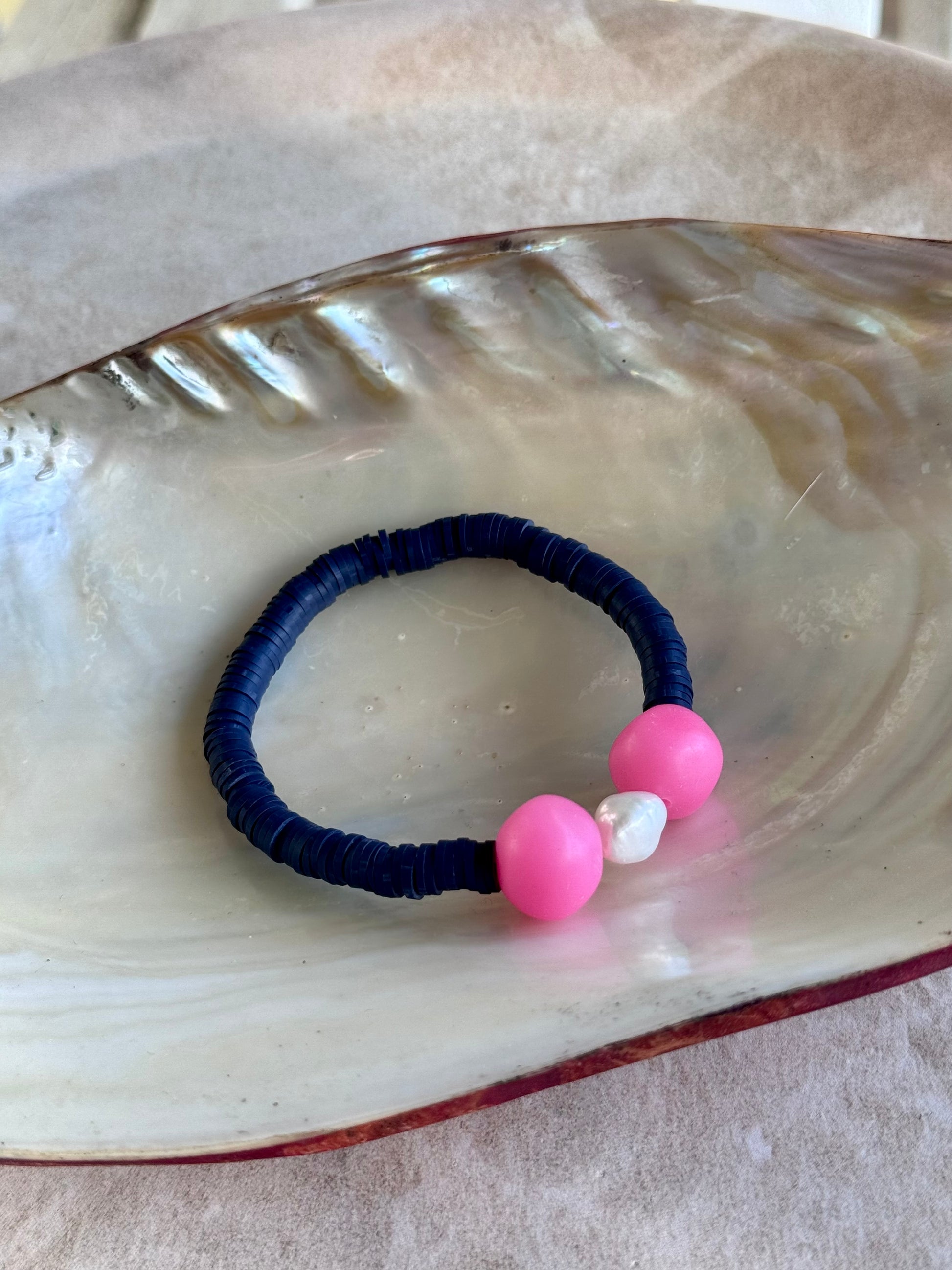 Island Glow - Navy + Pink + Pearl