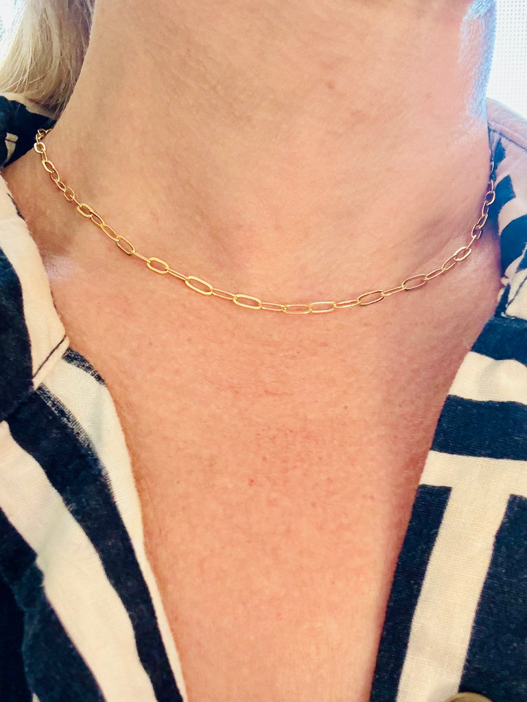 Gold Paper Clip Necklace