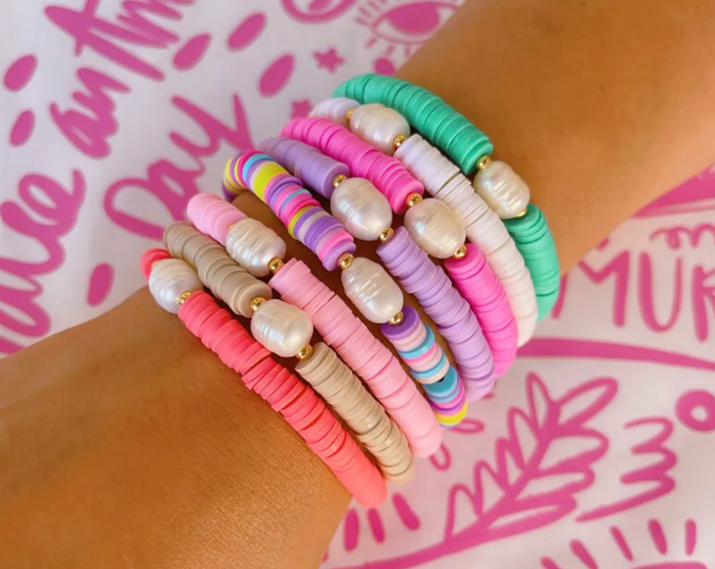 Electric Rainbow Heishi Pearl Bracelet