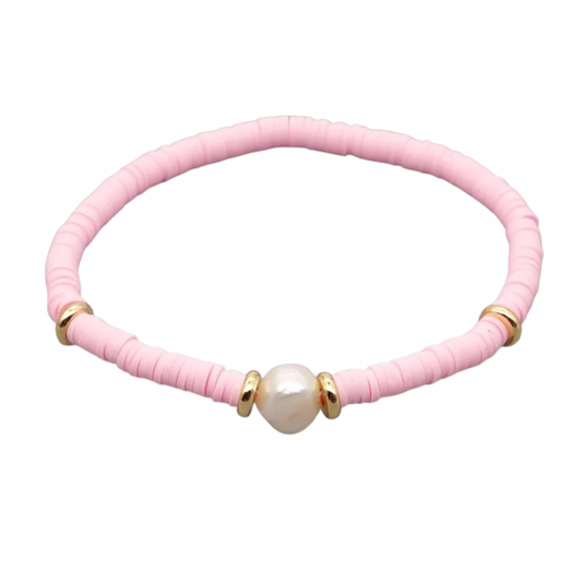 Soft Pink Heishi Bracelet